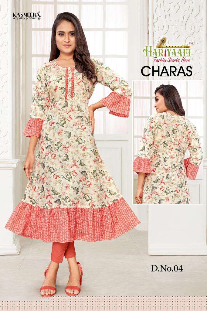 CHARAS BY HARIYAALI 01 TO 12 SERIES DESIGNER STYLISH FANCY COLORFUL BEAUTIFUL PARTY WEAR & ETHNIC WEAR COLLECTION FANCY KURTIS AT WHOLESALE PRICE