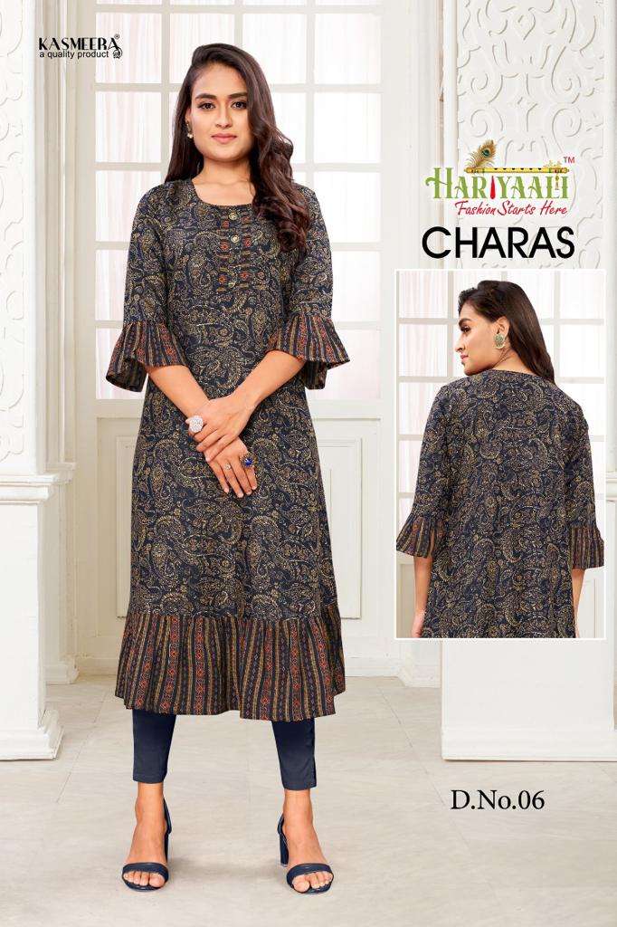 CHARAS BY HARIYAALI 01 TO 12 SERIES DESIGNER STYLISH FANCY COLORFUL BEAUTIFUL PARTY WEAR & ETHNIC WEAR COLLECTION FANCY KURTIS AT WHOLESALE PRICE