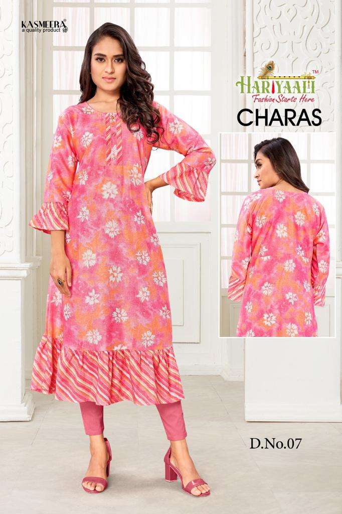 CHARAS BY HARIYAALI 01 TO 12 SERIES DESIGNER STYLISH FANCY COLORFUL BEAUTIFUL PARTY WEAR & ETHNIC WEAR COLLECTION FANCY KURTIS AT WHOLESALE PRICE