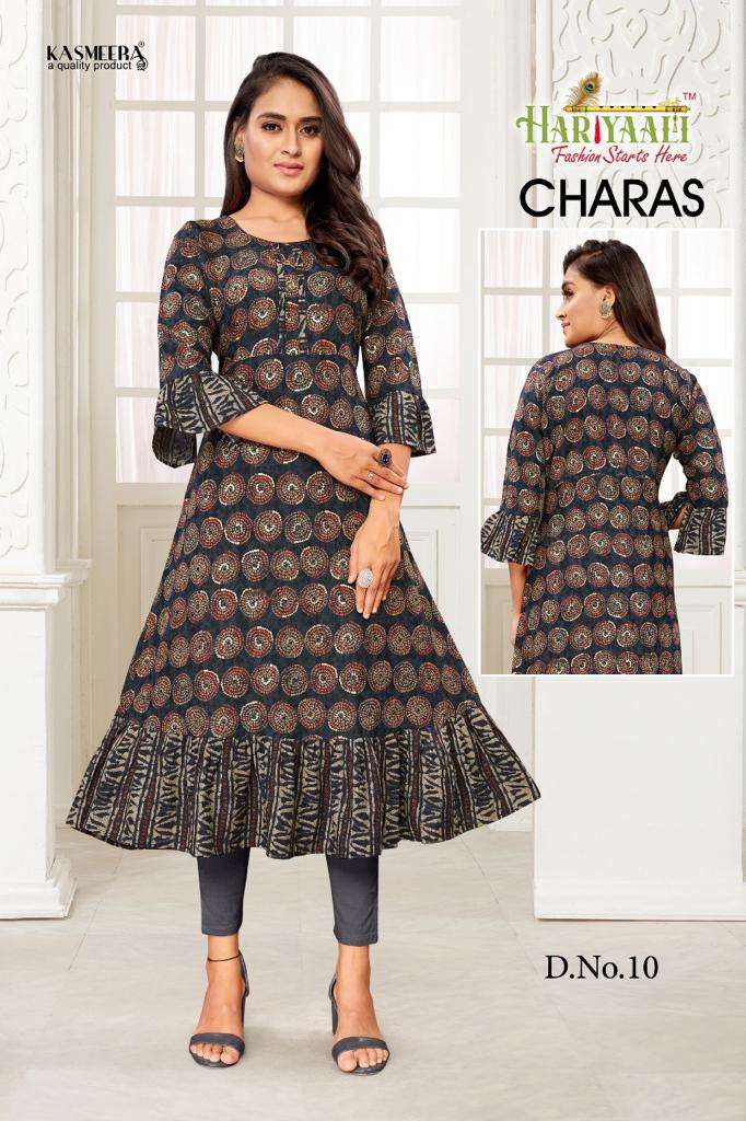 CHARAS BY HARIYAALI 01 TO 12 SERIES DESIGNER STYLISH FANCY COLORFUL BEAUTIFUL PARTY WEAR & ETHNIC WEAR COLLECTION FANCY KURTIS AT WHOLESALE PRICE