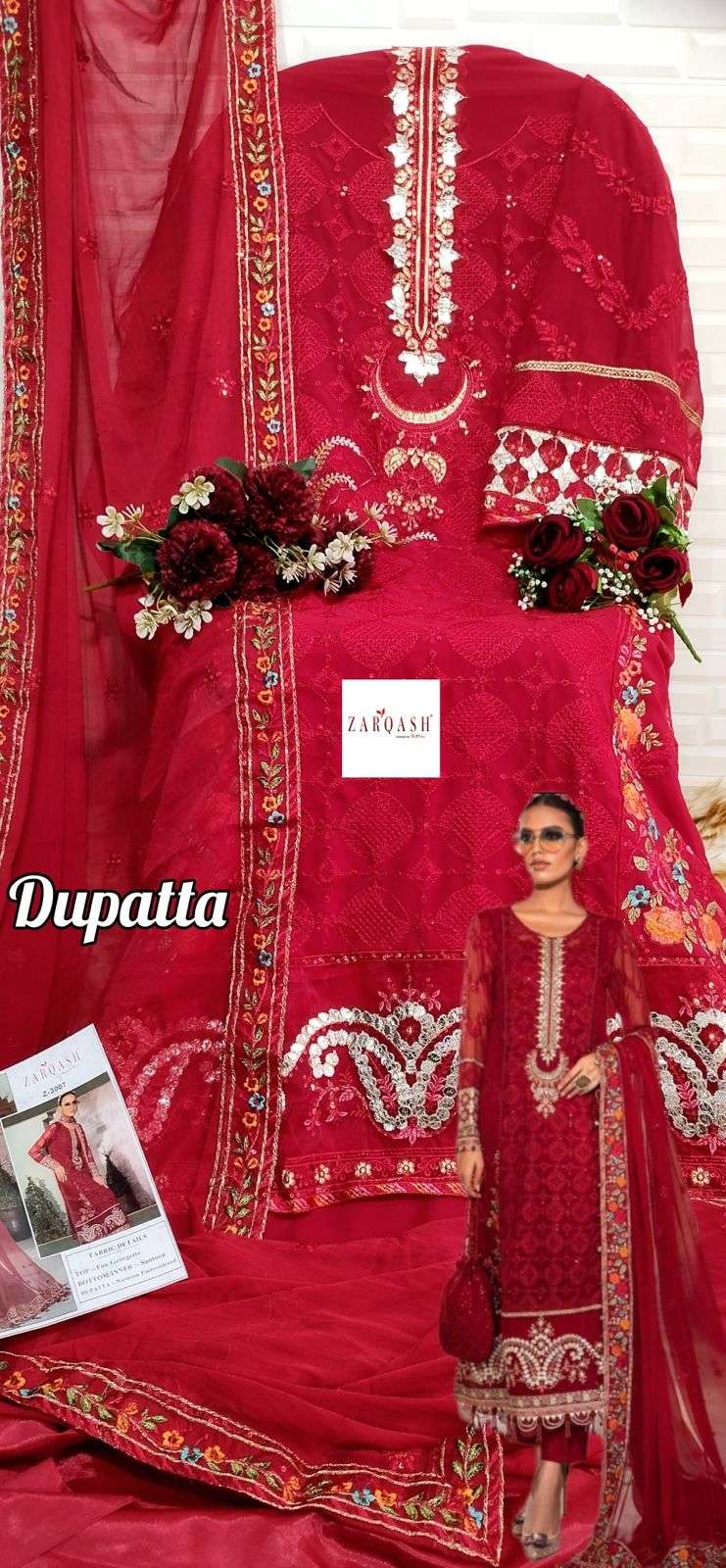 Zarqash Hit Design Z-3007 By Zarqash Beautiful Pakistani Suits Colorful Stylish Fancy Casual Wear & Ethnic Wear Heavy Georgette Dresses At Wholesale Price