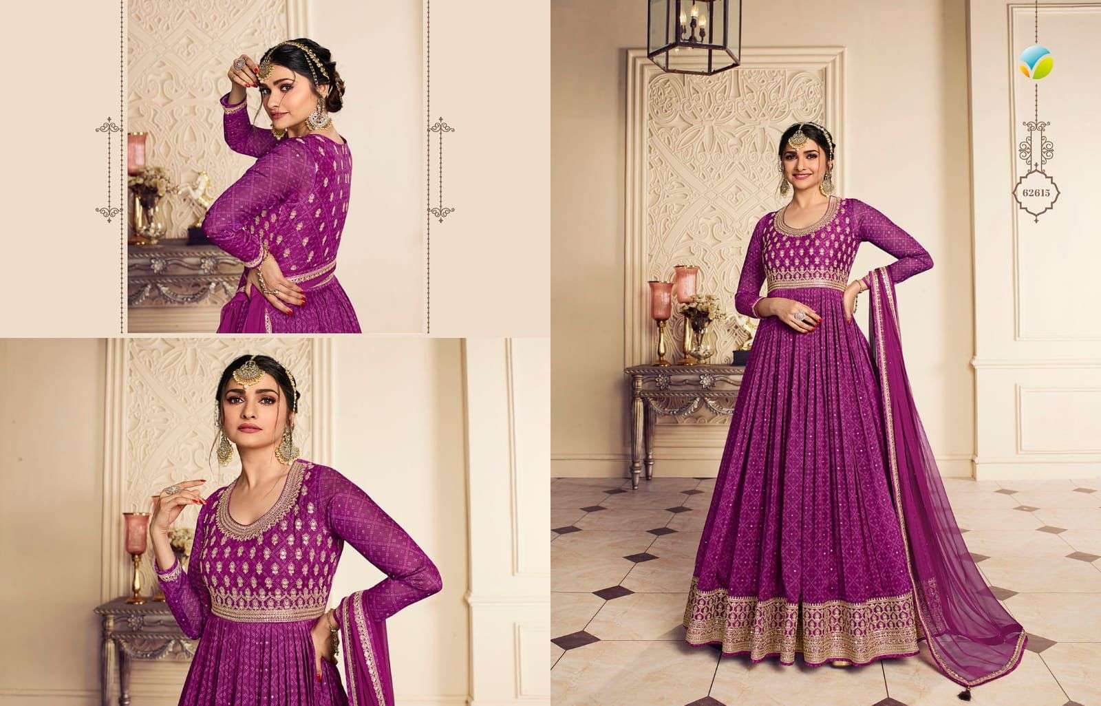 Kaseesh Gunjita By Vinay Fashion 62611 To 62616 Series Beautiful Anarkali Suits Colorful Stylish Fancy Casual Wear & Ethnic Wear Chiffon Silk Dresses At Wholesale Price