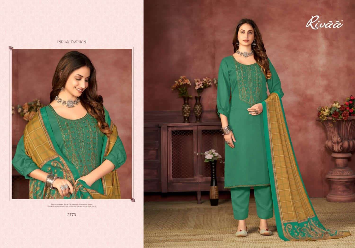 LUBEENA VOL-2 BY RIVAA 2772 TO 2778 SERIES FESTIVE SUITS BEAUTIFUL FANCY COLORFUL STYLISH PARTY WEAR & OCCASIONAL WEAR HEAVY PASHMINA EMBROIDERY DRESSES AT WHOLESALE PRICE