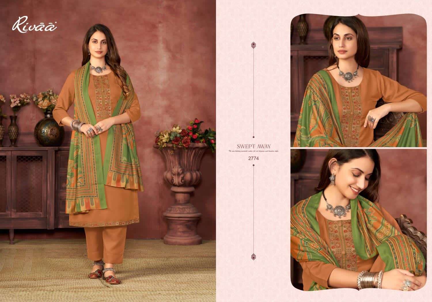 LUBEENA VOL-2 BY RIVAA 2772 TO 2778 SERIES FESTIVE SUITS BEAUTIFUL FANCY COLORFUL STYLISH PARTY WEAR & OCCASIONAL WEAR HEAVY PASHMINA EMBROIDERY DRESSES AT WHOLESALE PRICE