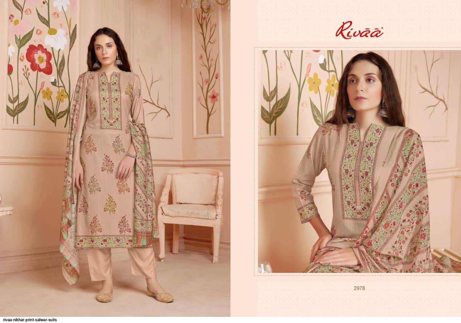 NIKHAR BY RIVAA 2973 TO 2979 SERIES FESTIVE SUITS BEAUTIFUL FANCY COLORFUL STYLISH PARTY WEAR & OCCASIONAL WEAR MOHAIR DIGITAL PRINT DRESSES AT WHOLESALE PRICE
