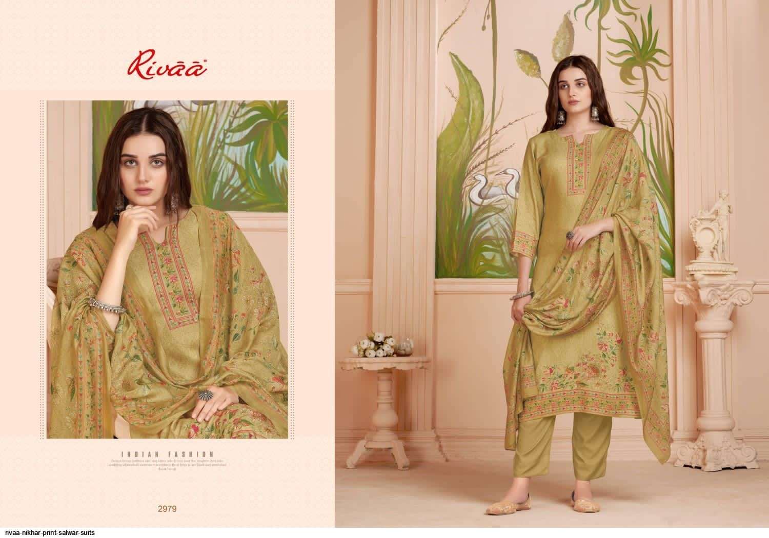 NIKHAR BY RIVAA 2973 TO 2979 SERIES FESTIVE SUITS BEAUTIFUL FANCY COLORFUL STYLISH PARTY WEAR & OCCASIONAL WEAR MOHAIR DIGITAL PRINT DRESSES AT WHOLESALE PRICE