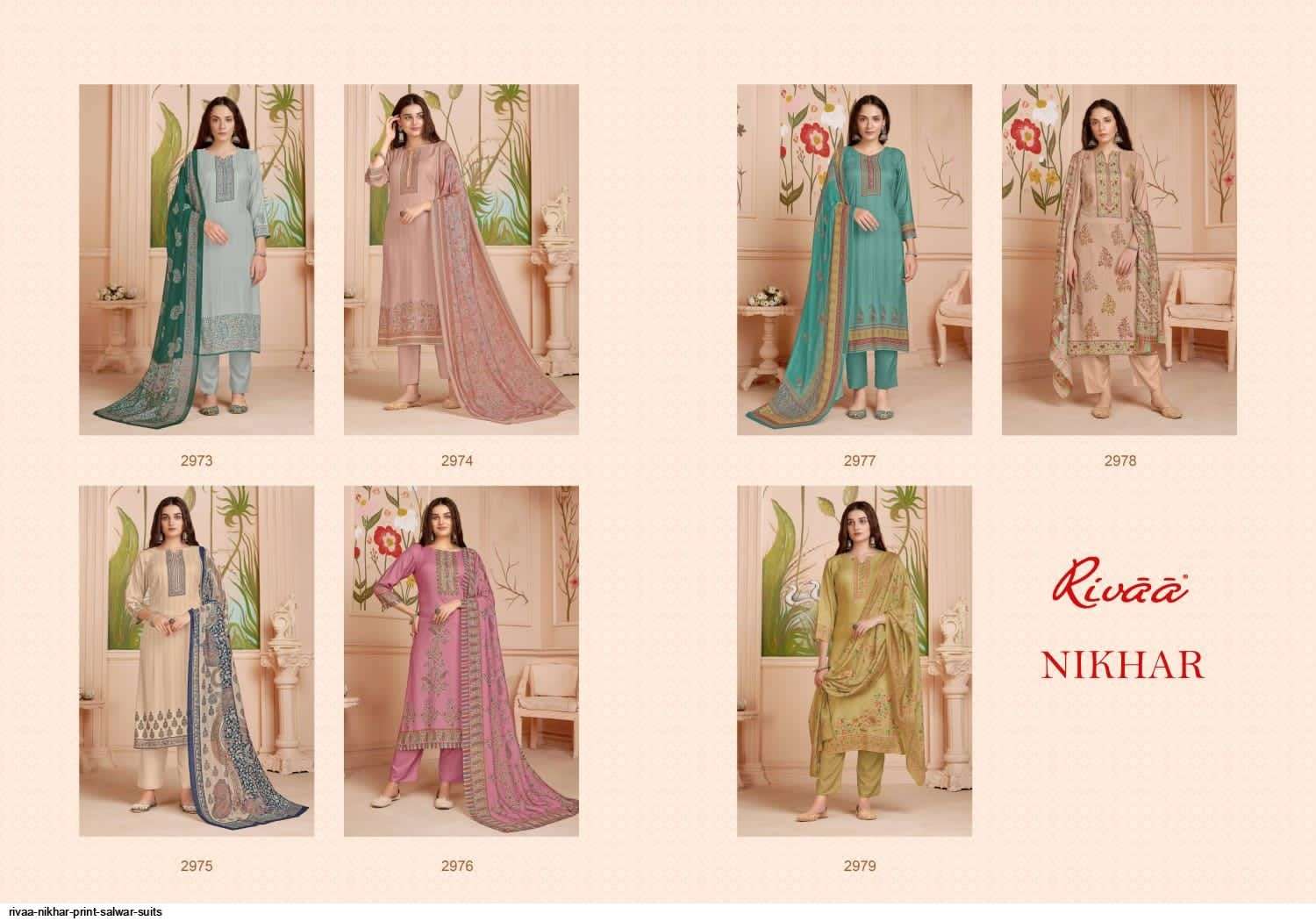 NIKHAR BY RIVAA 2973 TO 2979 SERIES FESTIVE SUITS BEAUTIFUL FANCY COLORFUL STYLISH PARTY WEAR & OCCASIONAL WEAR MOHAIR DIGITAL PRINT DRESSES AT WHOLESALE PRICE