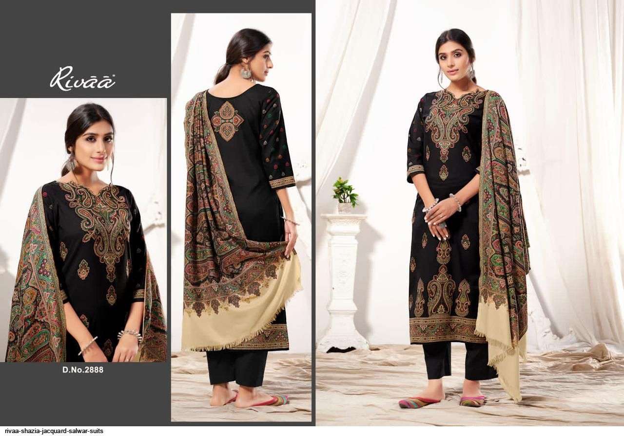 SHAZIA BY RIVAA 2885 TO 2891 SERIES FESTIVE SUITS BEAUTIFUL FANCY COLORFUL STYLISH PARTY WEAR & OCCASIONAL WEAR WOOLEN JACQUARD DRESSES AT WHOLESALE PRICE