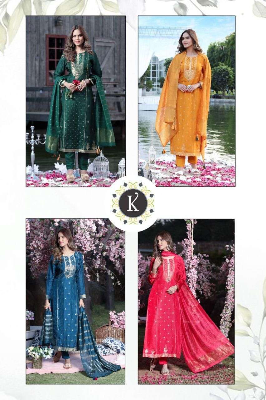 WAJIHA BY KALKI 1001 TO 1004 SERIES BEAUTIFUL FESTIVE SUITS COLORFUL STYLISH FANCY CASUAL WEAR & ETHNIC WEAR PURE VISCOSE SILK DRESSES AT WHOLESALE PRICE