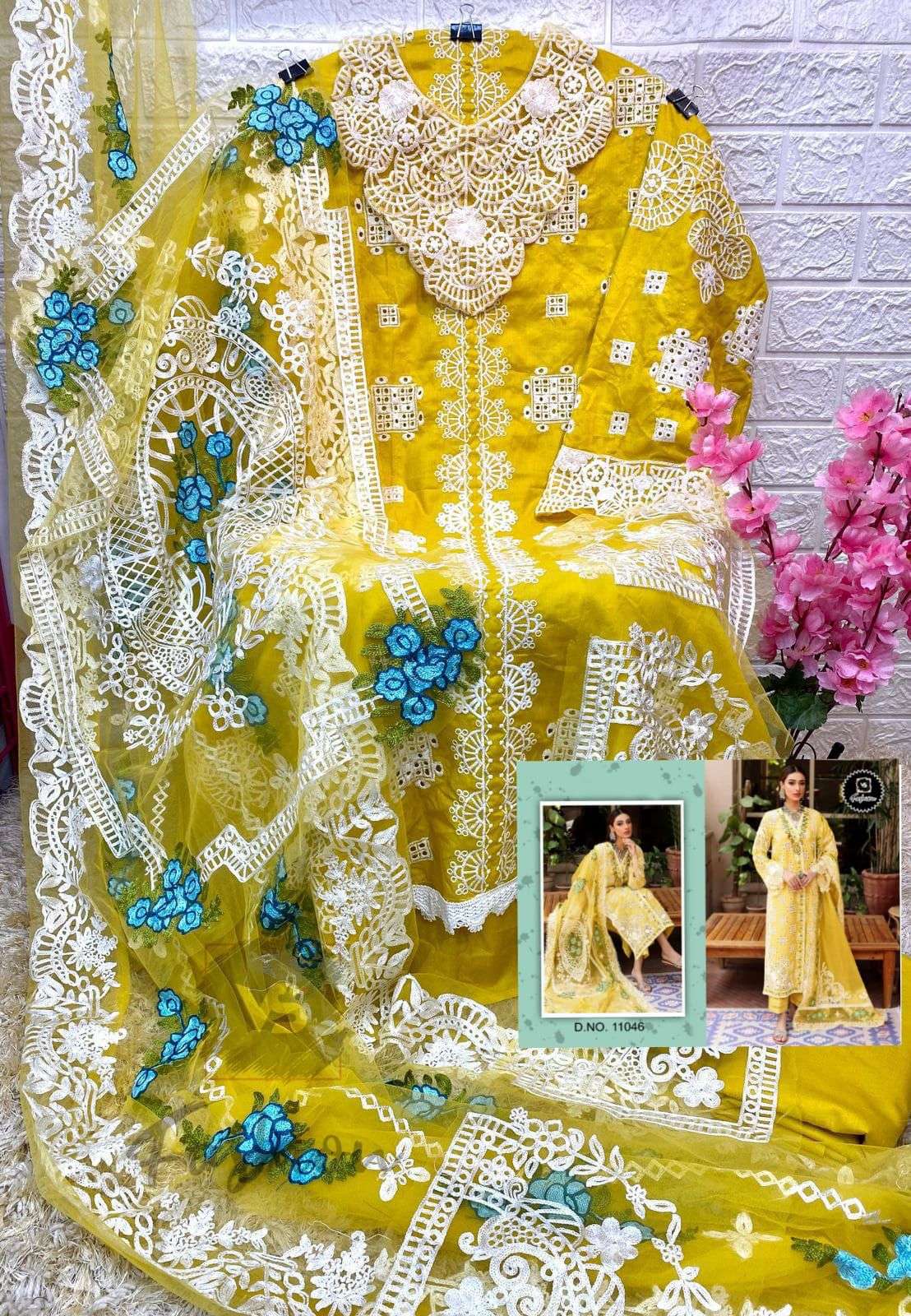 VS HIT DESIGN 11046 BY VS FASHION DESIGNER PAKISTANI SUITS BEAUTIFUL STYLISH FANCY COLORFUL PARTY WEAR & OCCASIONAL WEAR CAMBRIC COTTON EMBROIDERED DRESSES AT WHOLESALE PRICE