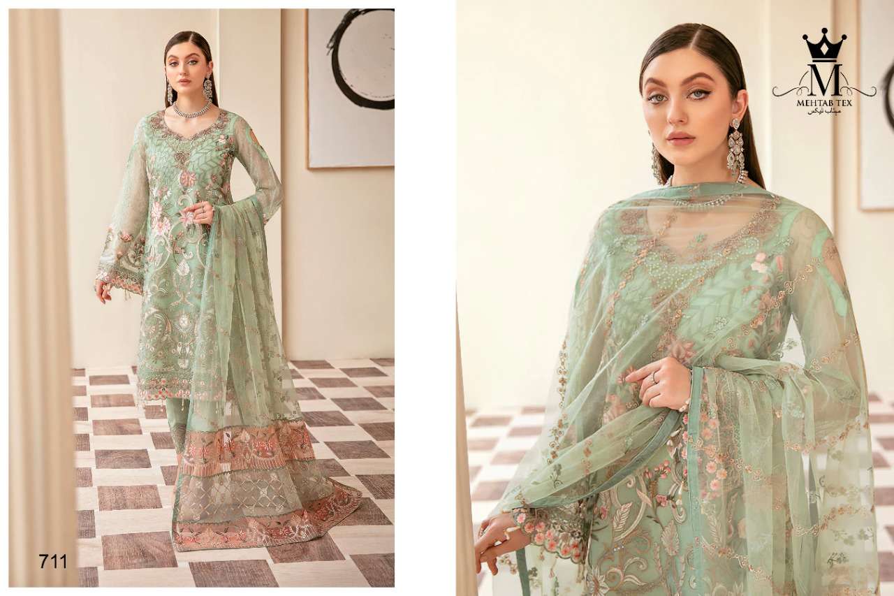 Chevron Vol-2 By Mehtab Tex 710 To 712 Series Designer Pakistani Suits Beautiful Fancy Colorful Stylish Party Wear & Occasional Wear Georgette Embroidered Dresses At Wholesale Price
