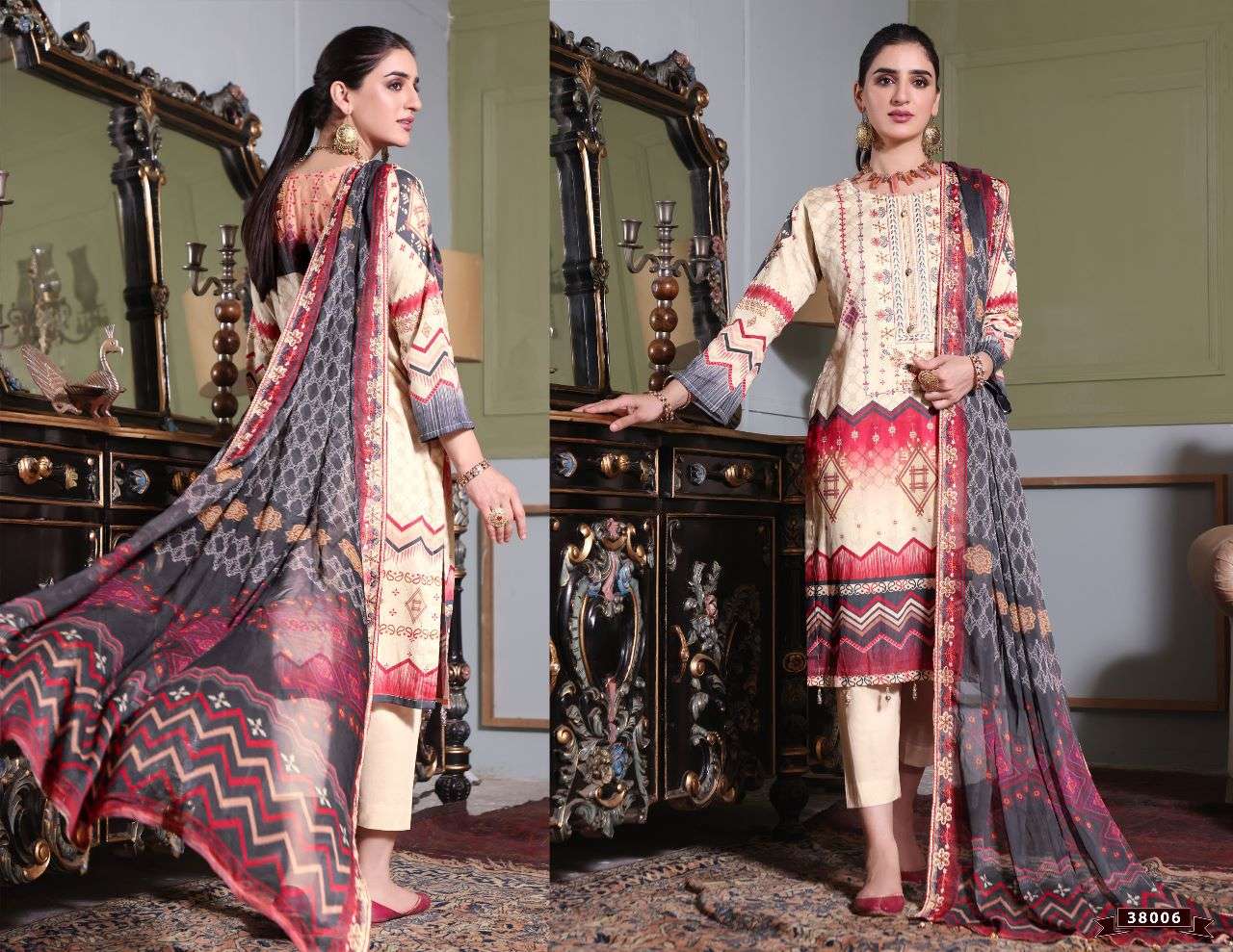 RAZIA SULTAN VOL-38 BY APANA COTTON 38001 TO 38010 SERIES BEAUTIFUL SUITS COLORFUL STYLISH FANCY CASUAL WEAR & ETHNIC WEAR COTTON DRESSES AT WHOLESALE PRICE