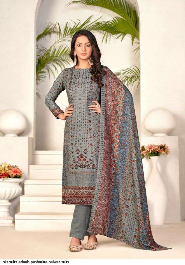 ADAAH BY SKT SUITS 66001 TO 66008 SERIES BEAUTIFUL WINTER COLLECTION PAKISATNI SUITS STYLISH FANCY COLORFUL CASUAL WEAR & ETHNIC WEAR PURE PASHMINA DIGITAL PRINT DRESSES AT WHOLESALE PRICE