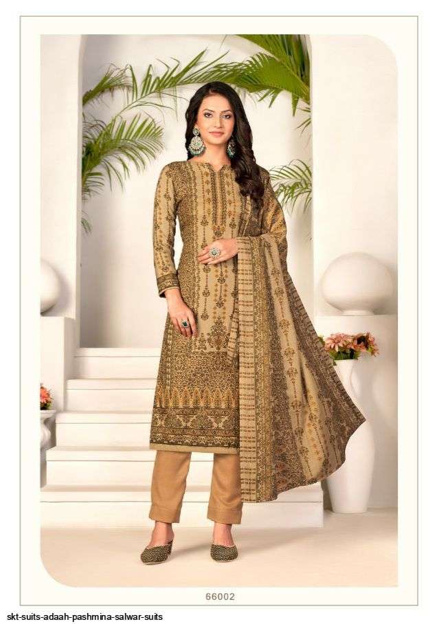 ADAAH BY SKT SUITS 66001 TO 66008 SERIES BEAUTIFUL WINTER COLLECTION PAKISATNI SUITS STYLISH FANCY COLORFUL CASUAL WEAR & ETHNIC WEAR PURE PASHMINA DIGITAL PRINT DRESSES AT WHOLESALE PRICE