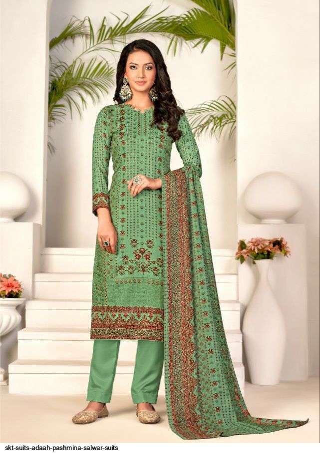 ADAAH BY SKT SUITS 66001 TO 66008 SERIES BEAUTIFUL WINTER COLLECTION PAKISATNI SUITS STYLISH FANCY COLORFUL CASUAL WEAR & ETHNIC WEAR PURE PASHMINA DIGITAL PRINT DRESSES AT WHOLESALE PRICE