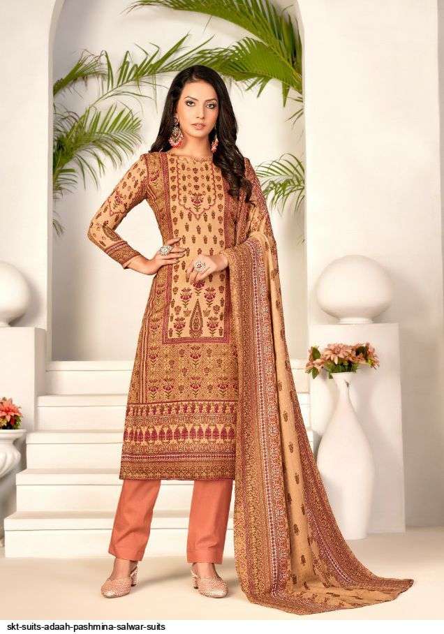 ADAAH BY SKT SUITS 66001 TO 66008 SERIES BEAUTIFUL WINTER COLLECTION PAKISATNI SUITS STYLISH FANCY COLORFUL CASUAL WEAR & ETHNIC WEAR PURE PASHMINA DIGITAL PRINT DRESSES AT WHOLESALE PRICE