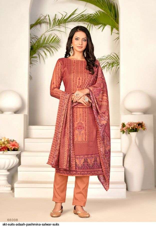 ADAAH BY SKT SUITS 66001 TO 66008 SERIES BEAUTIFUL WINTER COLLECTION PAKISATNI SUITS STYLISH FANCY COLORFUL CASUAL WEAR & ETHNIC WEAR PURE PASHMINA DIGITAL PRINT DRESSES AT WHOLESALE PRICE