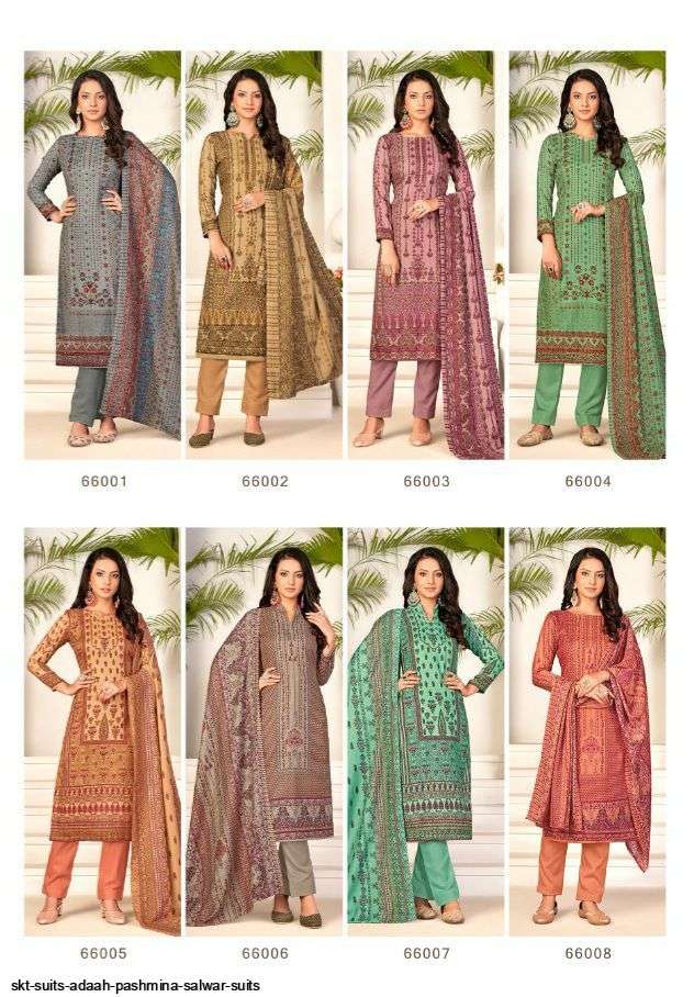 ADAAH BY SKT SUITS 66001 TO 66008 SERIES BEAUTIFUL WINTER COLLECTION PAKISATNI SUITS STYLISH FANCY COLORFUL CASUAL WEAR & ETHNIC WEAR PURE PASHMINA DIGITAL PRINT DRESSES AT WHOLESALE PRICE
