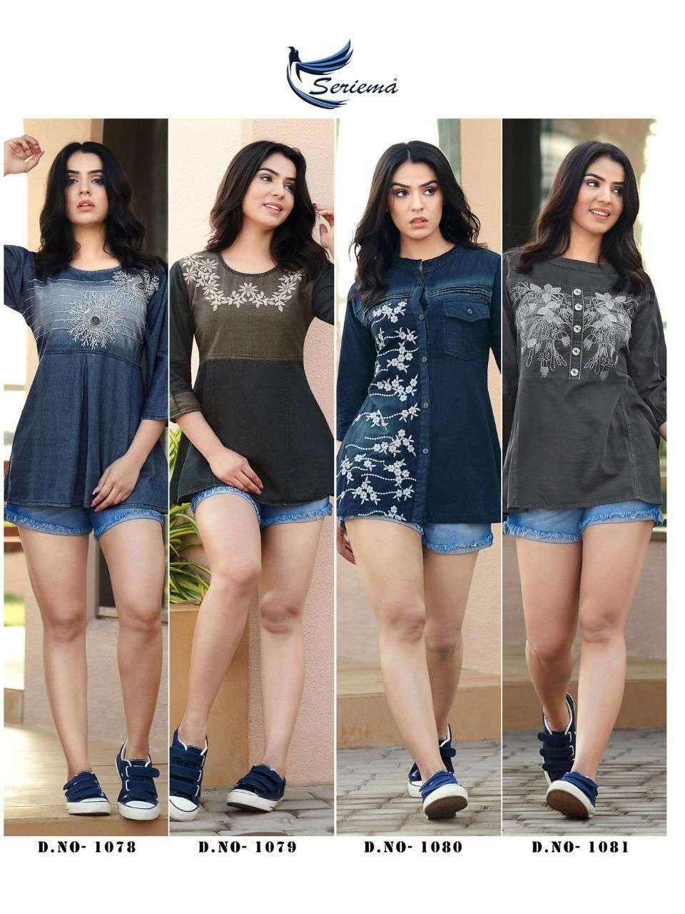 KUMB WONDER VOL-2 BY SPARROW 1078 TO 1085 SERIES DESIGNER STYLISH FANCY COLORFUL BEAUTIFUL PARTY WEAR & ETHNIC WEAR COLLECTION PURE COTTON DENIM TOPS AT WHOLESALE PRICE