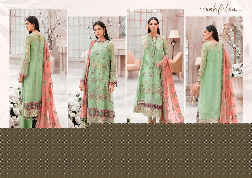 ORIGINAL PAKISTANI XENIA MEHFILEN BY FASHID WHOLESALE 01 TO 10 SERIES BEAUTIFUL PAKISTANI SUITS COLORFUL STYLISH FANCY CASUAL WEAR & ETHNIC WEAR CHIFFON DRESSES AT WHOLESALE PRICE