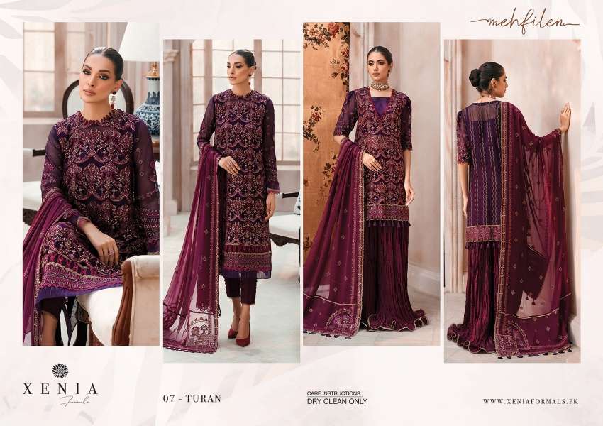 ORIGINAL PAKISTANI XENIA MEHFILEN BY FASHID WHOLESALE 01 TO 10 SERIES BEAUTIFUL PAKISTANI SUITS COLORFUL STYLISH FANCY CASUAL WEAR & ETHNIC WEAR CHIFFON DRESSES AT WHOLESALE PRICE