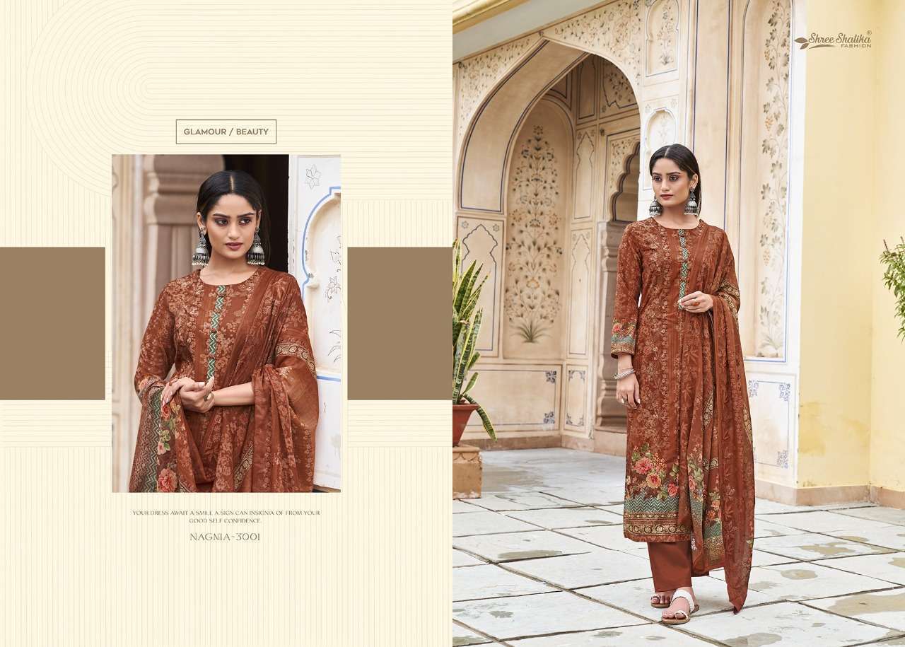 NAGMA VOL-3 BY SHREE SHALIKA FASHION 3001 TO 3008 SERIES BEAUTIFUL STYLISH ANARKALI SUITS FANCY COLORFUL CASUAL WEAR & ETHNIC WEAR & READY TO WEAR COTTON DIGITAL PRINT DRESSES AT WHOLESALE PRICE