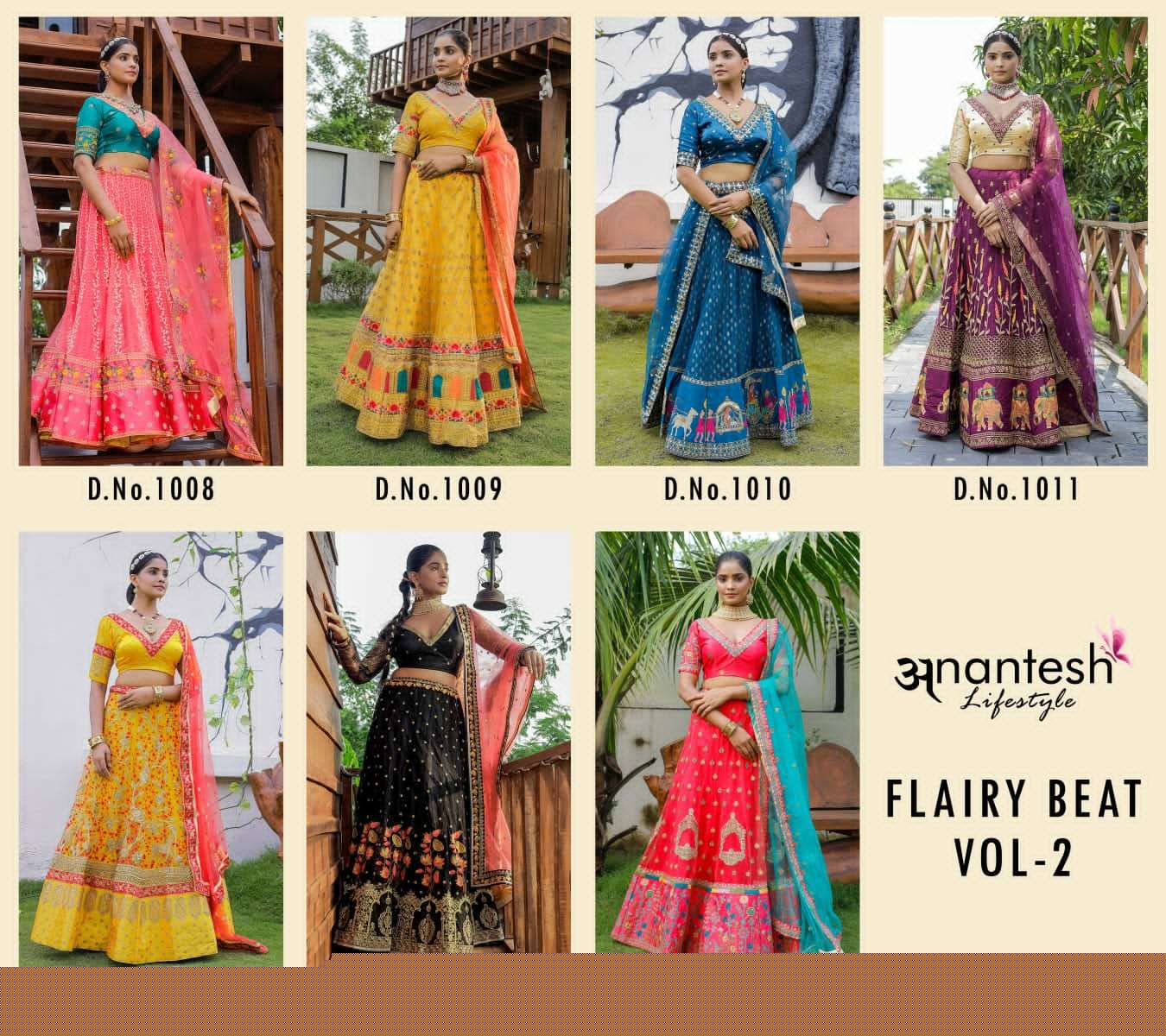 Flairy Beats Vol-2 By Anantesh 1008 To 1014 Series Designer Beautiful Wedding Bridal Collection Occasional Wear & Party Wear Soft Net Lehengas At Wholesale Price