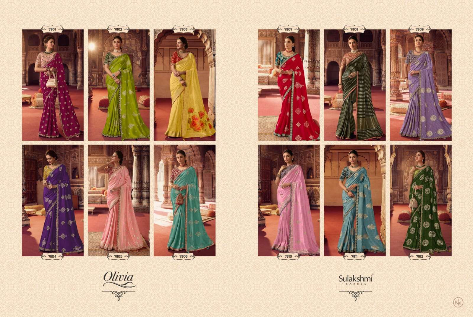 Olivia By Sulakshmi 7801 To 7812 Series Indian Traditional Wear Collection Beautiful Stylish Fancy Colorful Party Wear & Occasional Wear Georgette Sarees At Wholesale Price