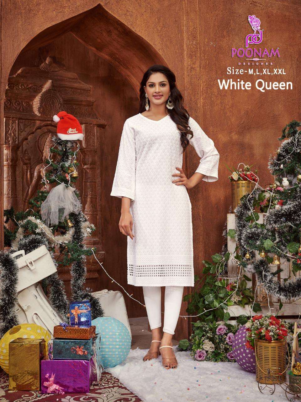 White Queen By Poonam Designer 1001 To 1006 Series Designer Stylish Fancy Colorful Beautiful Party Wear & Ethnic Wear Collection Rayon Kurtis At Wholesale Price