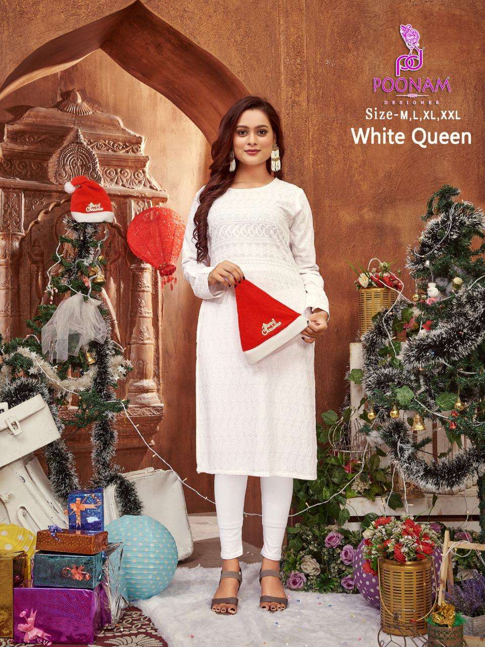White Queen By Poonam Designer 1001 To 1006 Series Designer Stylish Fancy Colorful Beautiful Party Wear & Ethnic Wear Collection Rayon Kurtis At Wholesale Price