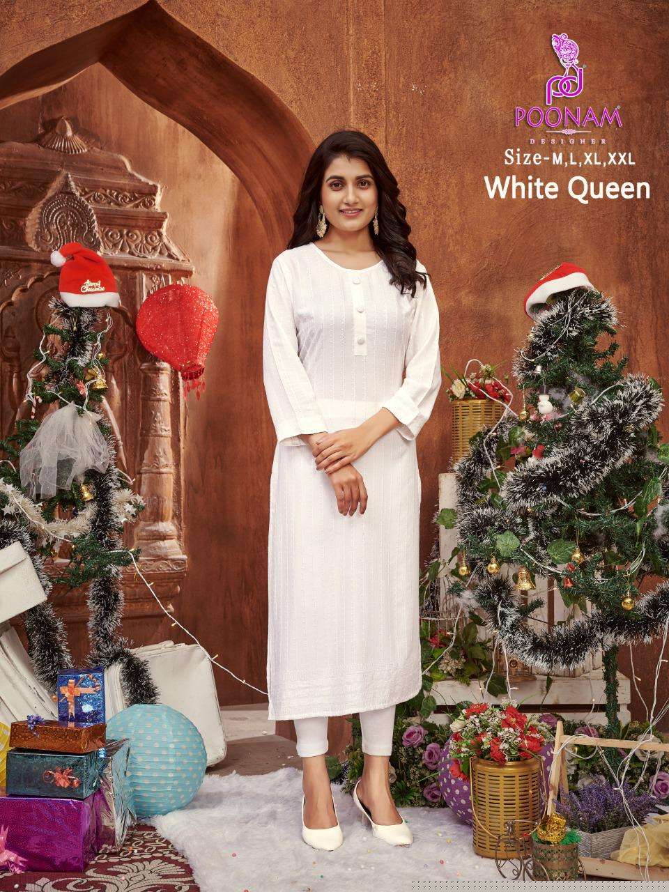 White Queen By Poonam Designer 1001 To 1006 Series Designer Stylish Fancy Colorful Beautiful Party Wear & Ethnic Wear Collection Rayon Kurtis At Wholesale Price