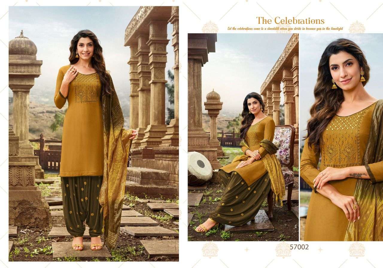 GHUNGROO PATIYALA VOL-2 BY ARTIO 57001 TO 57011 SERIES BEAUTIFUL STYLISH PATIYALA SUITS FANCY COLORFUL CASUAL WEAR & ETHNIC WEAR & READY TO WEAR RAYON WITH WORK DRESSES AT WHOLESALE PRICE