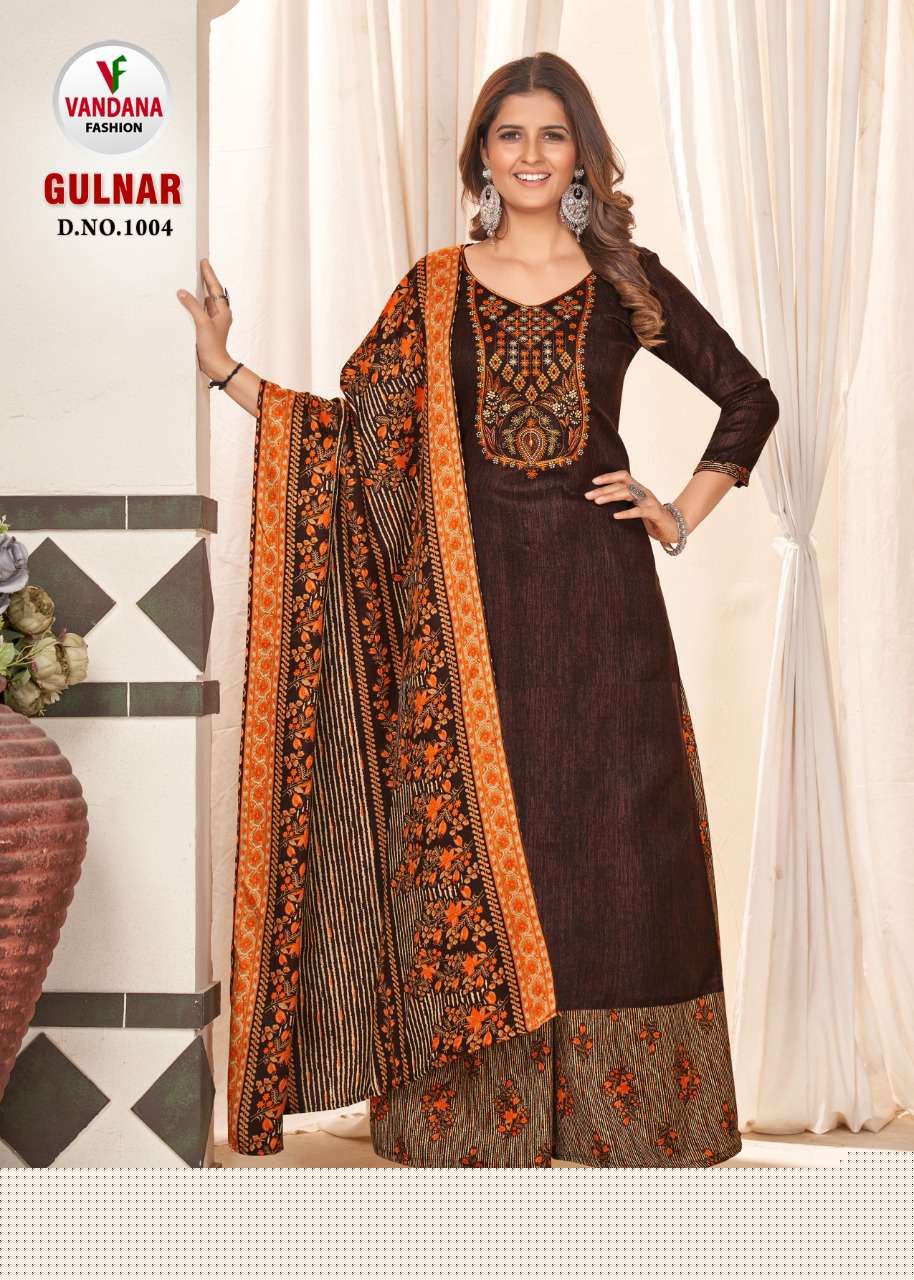 GULNAR BY VANDANA 1001 TO 1008 SERIES INDIAN TRADITIONAL WEAR COLLECTION BEAUTIFUL STYLISH FANCY COLORFUL PARTY WEAR & OCCASIONAL WEAR PASHMINA JACQUARD DRESSES AT WHOLESALE PRICE