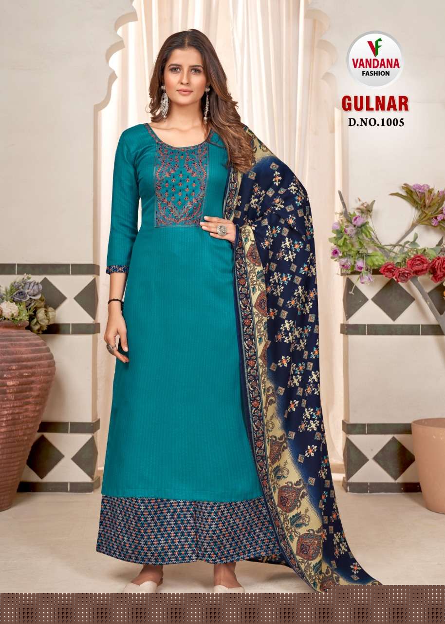 GULNAR BY VANDANA 1001 TO 1008 SERIES INDIAN TRADITIONAL WEAR COLLECTION BEAUTIFUL STYLISH FANCY COLORFUL PARTY WEAR & OCCASIONAL WEAR PASHMINA JACQUARD DRESSES AT WHOLESALE PRICE