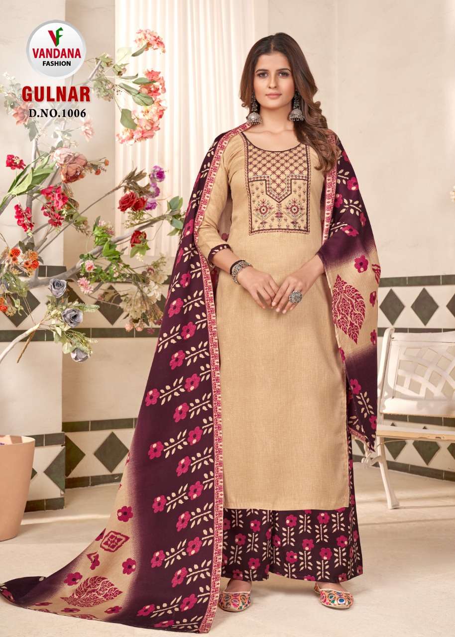 GULNAR BY VANDANA 1001 TO 1008 SERIES INDIAN TRADITIONAL WEAR COLLECTION BEAUTIFUL STYLISH FANCY COLORFUL PARTY WEAR & OCCASIONAL WEAR PASHMINA JACQUARD DRESSES AT WHOLESALE PRICE
