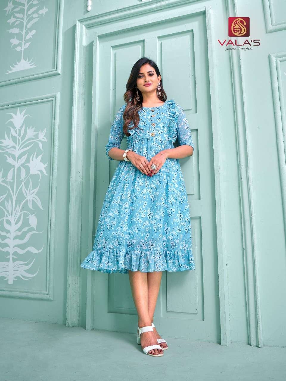 STYLE VOL-7 BY VALAS 01 TO 06 SERIES DESIGNER STYLISH FANCY COLORFUL BEAUTIFUL PARTY WEAR & ETHNIC WEAR COLLECTION GEORGETTE KURTIS AT WHOLESALE PRICE