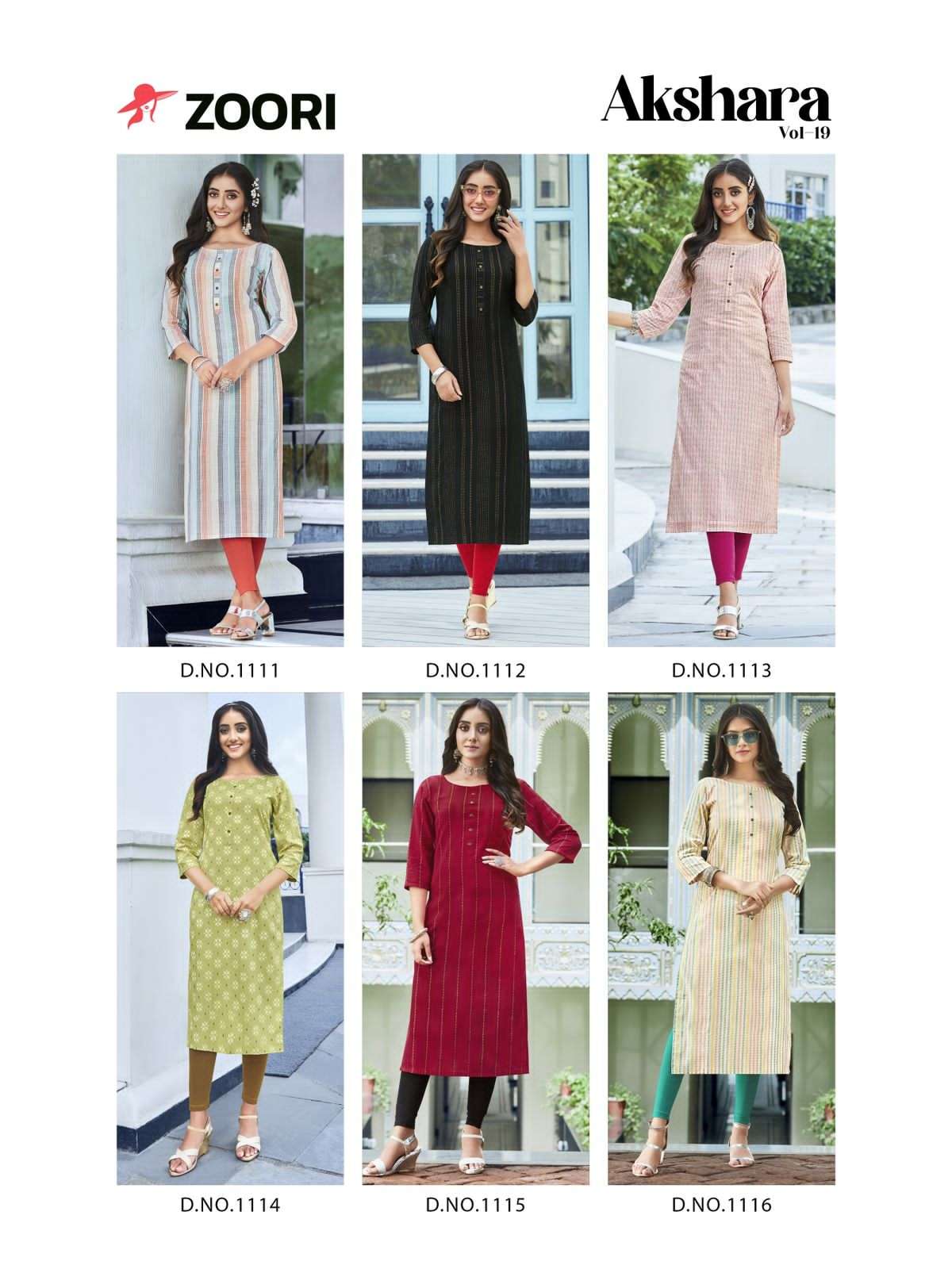 AKSHARA VOL-19 BY ZOORI 1111 TO 1116 SERIES DESIGNER STYLISH FANCY COLORFUL BEAUTIFUL PARTY WEAR & ETHNIC WEAR COLLECTION RAYON PRINT KURTIS AT WHOLESALE PRICE