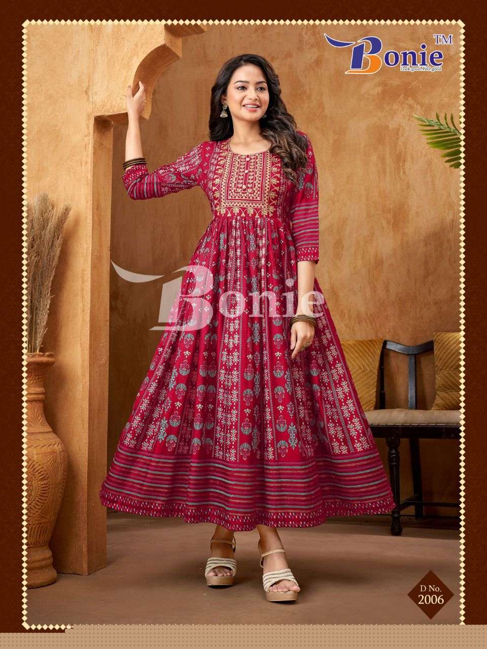 LAILA VOL-2 BY BONIE 2001 TO 2006 SERIES DESIGNER STYLISH FANCY COLORFUL BEAUTIFUL PARTY WEAR & ETHNIC WEAR COLLECTION RAYON FOIL GOWN AT WHOLESALE PRICE