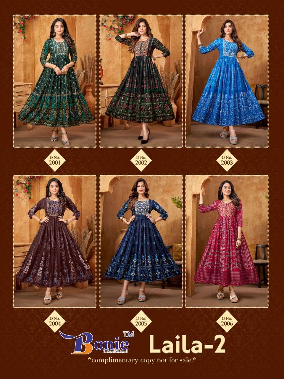 LAILA VOL-2 BY BONIE 2001 TO 2006 SERIES DESIGNER STYLISH FANCY COLORFUL BEAUTIFUL PARTY WEAR & ETHNIC WEAR COLLECTION RAYON FOIL GOWN AT WHOLESALE PRICE