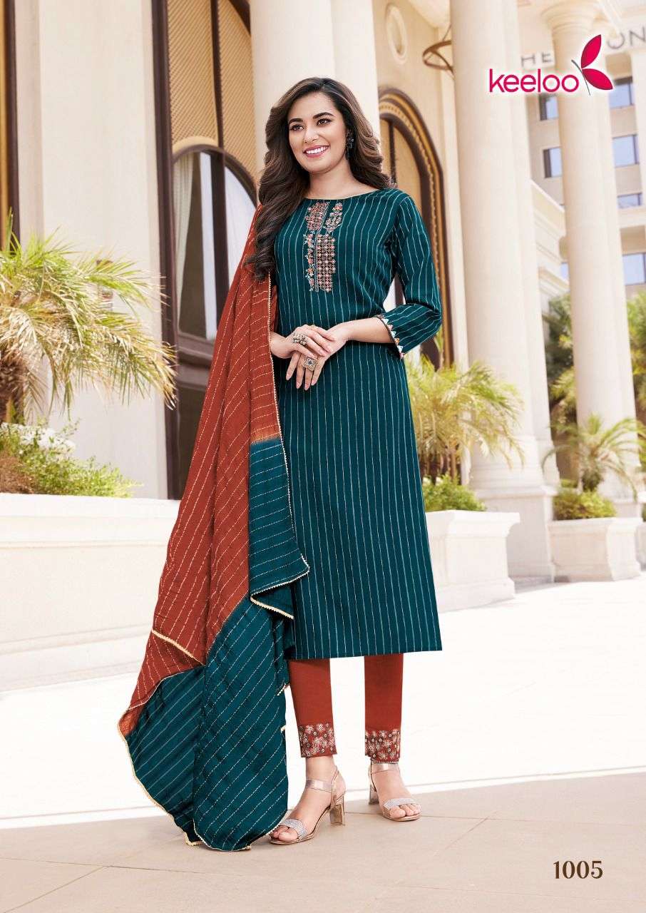Sawari By Keeloo 1001 To 1006 Series Beautiful Suits Colorful Stylish Fancy Casual Wear & Ethnic Wear Viscose Strip Dresses At Wholesale Price