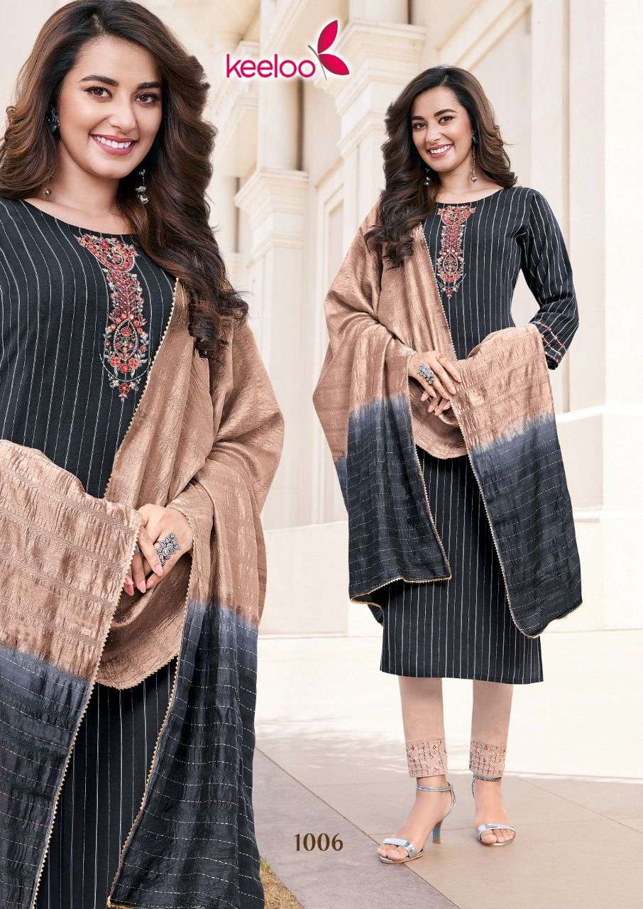 Sawari By Keeloo 1001 To 1006 Series Beautiful Suits Colorful Stylish Fancy Casual Wear & Ethnic Wear Viscose Strip Dresses At Wholesale Price