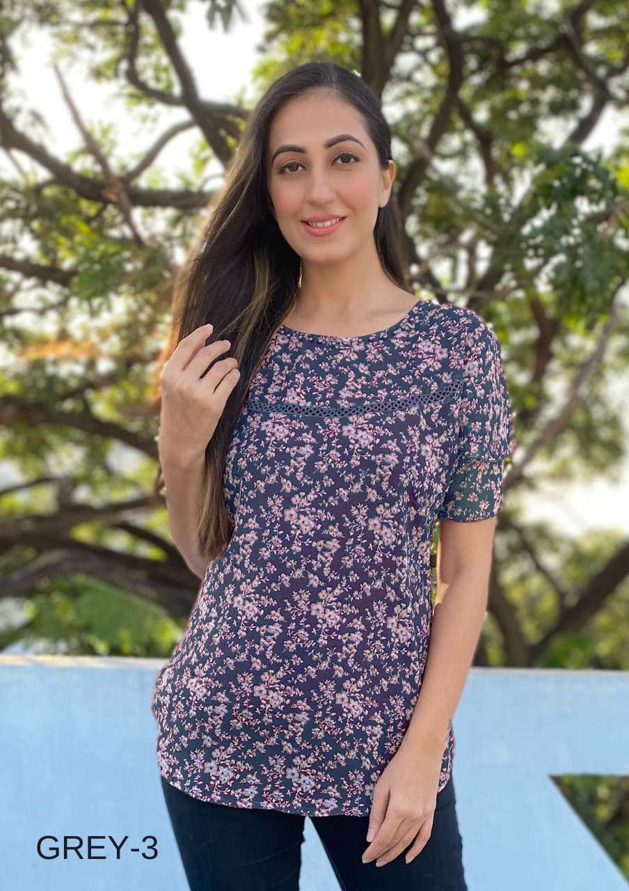 Wedesi By Ff 01 To 04 Series Designer Stylish Fancy Colorful Beautiful Party Wear & Ethnic Wear Collection Georgette Print Tops At Wholesale Price