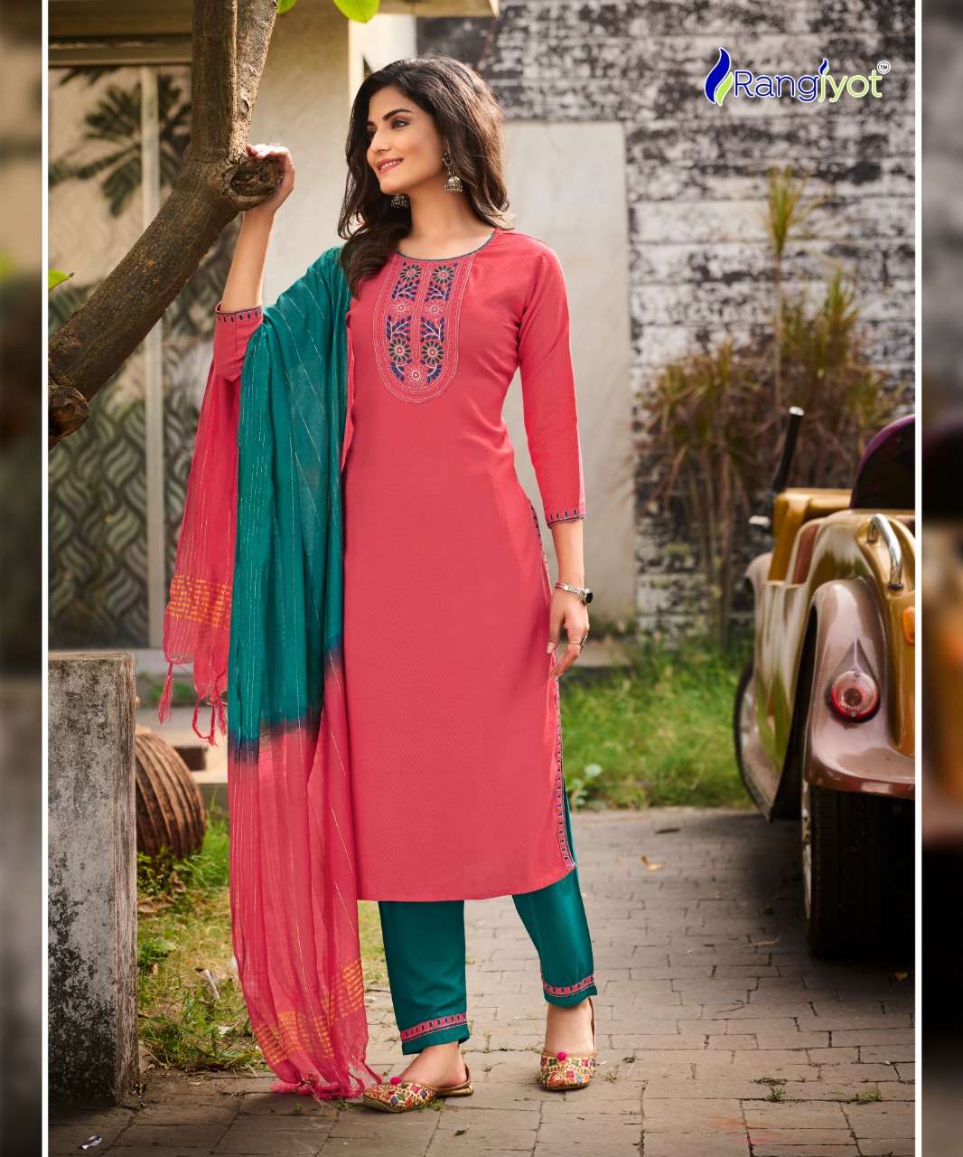 VEENA BY RANGJYOT FASHION 1001 TO 1008 SERIES SUITS BEAUTIFUL FANCY COLORFUL STYLISH PARTY WEAR & OCCASIONAL WEAR RAYON EMBROIDERED DRESSES AT WHOLESALE PRICE
