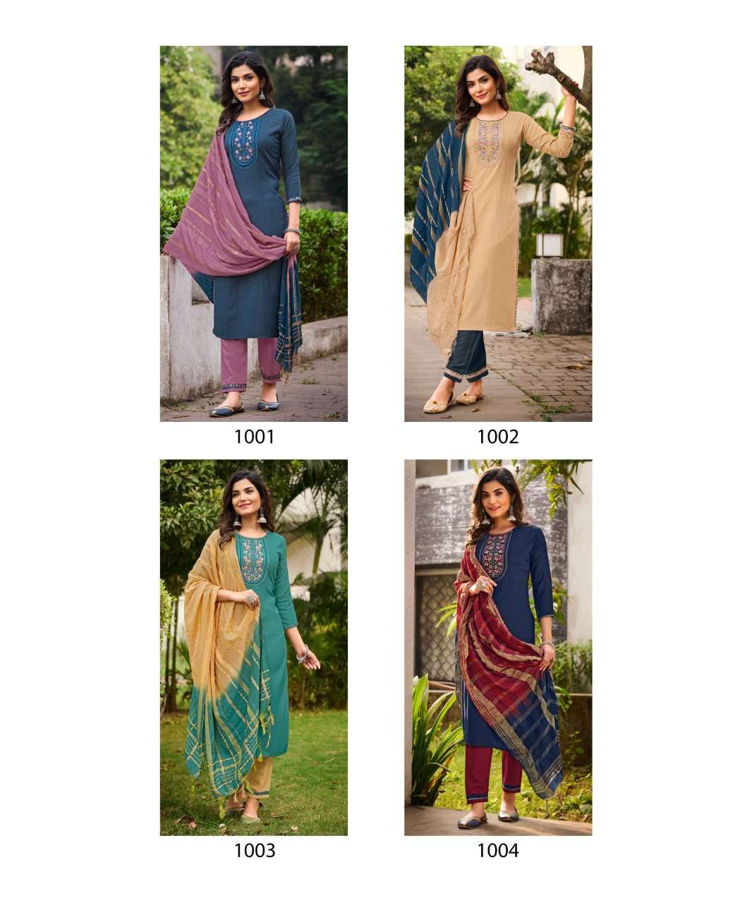 VEENA BY RANGJYOT FASHION 1001 TO 1008 SERIES SUITS BEAUTIFUL FANCY COLORFUL STYLISH PARTY WEAR & OCCASIONAL WEAR RAYON EMBROIDERED DRESSES AT WHOLESALE PRICE