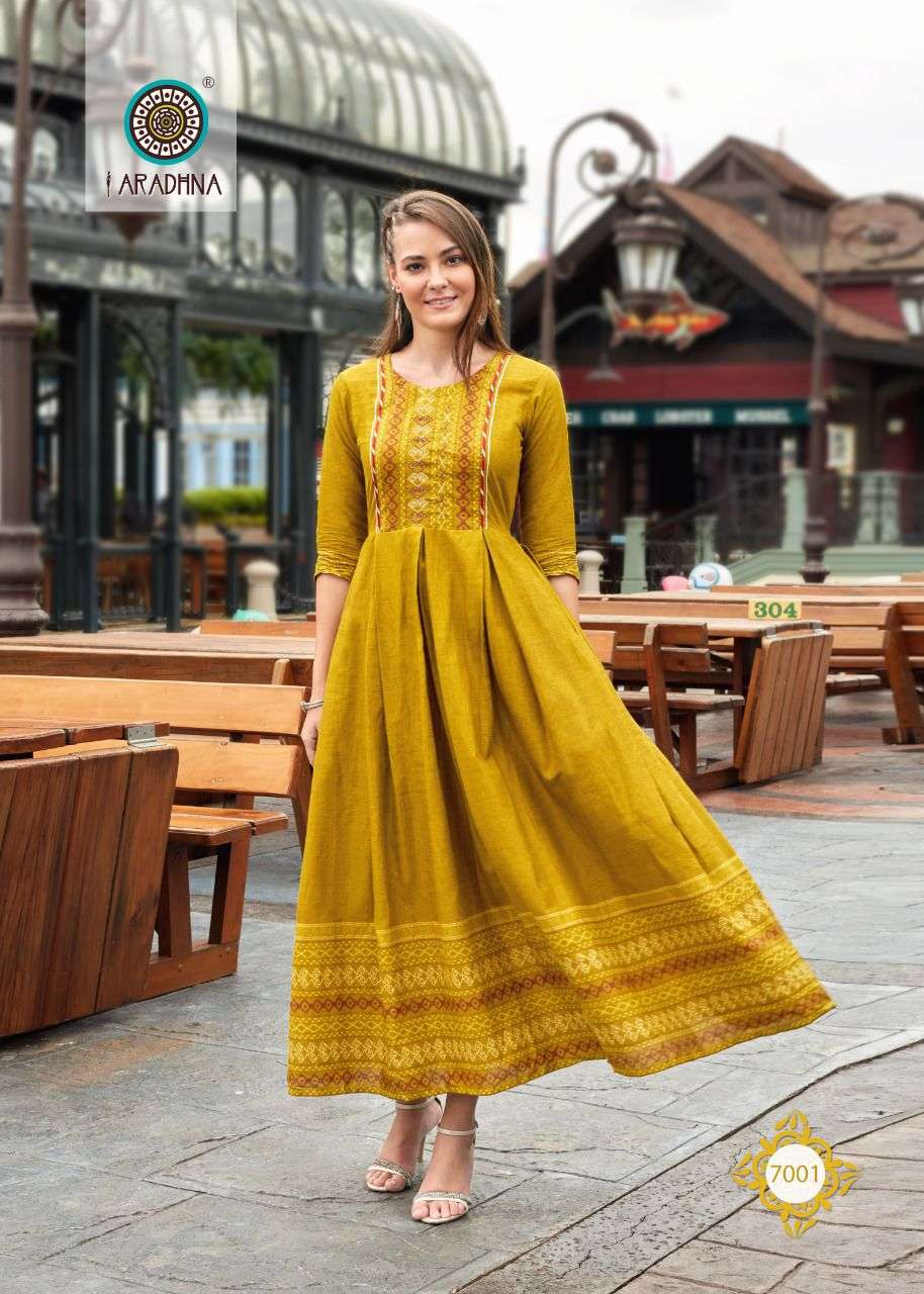 LEVEL VOL-7 BY ARADHNA FASHION 7001 TO 7012 SERIES DESIGNER STYLISH FANCY COLORFUL BEAUTIFUL PARTY WEAR & ETHNIC WEAR COLLECTION PURE COTTON GOWN AT WHOLESALE PRICE