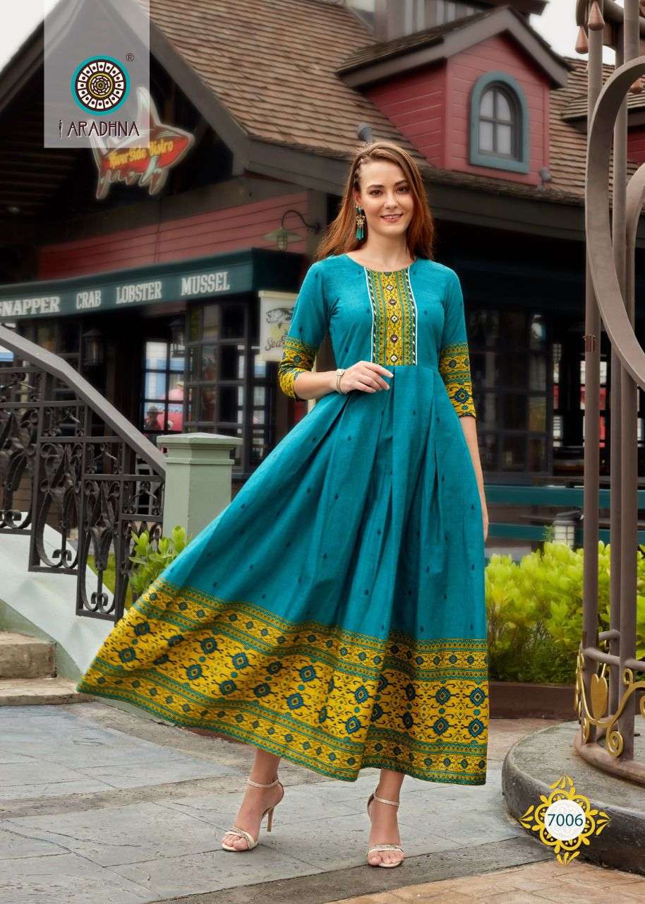 LEVEL VOL-7 BY ARADHNA FASHION 7001 TO 7012 SERIES DESIGNER STYLISH FANCY COLORFUL BEAUTIFUL PARTY WEAR & ETHNIC WEAR COLLECTION PURE COTTON GOWN AT WHOLESALE PRICE