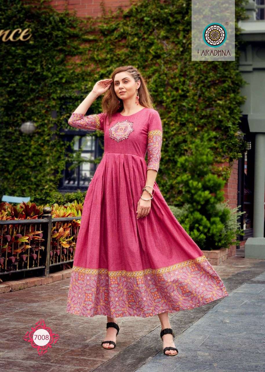LEVEL VOL-7 BY ARADHNA FASHION 7001 TO 7012 SERIES DESIGNER STYLISH FANCY COLORFUL BEAUTIFUL PARTY WEAR & ETHNIC WEAR COLLECTION PURE COTTON GOWN AT WHOLESALE PRICE