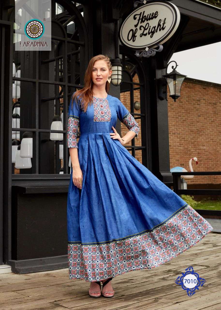LEVEL VOL-7 BY ARADHNA FASHION 7001 TO 7012 SERIES DESIGNER STYLISH FANCY COLORFUL BEAUTIFUL PARTY WEAR & ETHNIC WEAR COLLECTION PURE COTTON GOWN AT WHOLESALE PRICE