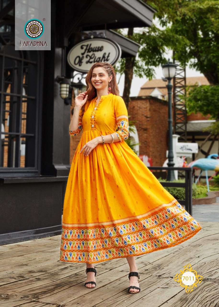 LEVEL VOL-7 BY ARADHNA FASHION 7001 TO 7012 SERIES DESIGNER STYLISH FANCY COLORFUL BEAUTIFUL PARTY WEAR & ETHNIC WEAR COLLECTION PURE COTTON GOWN AT WHOLESALE PRICE