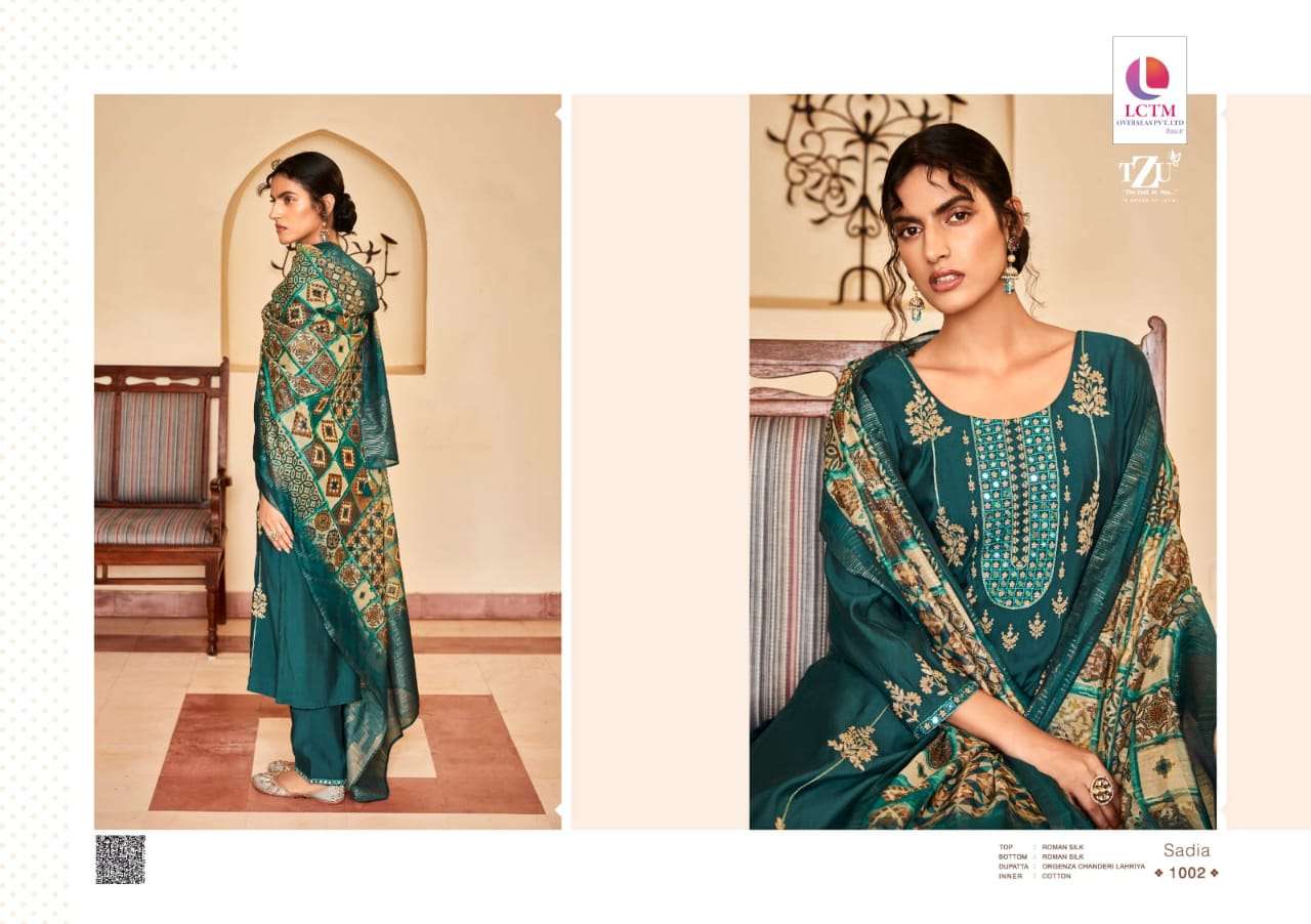 SADIA BY TZU 1001 TO 1006 SERIES FESTIVE TRADITIONAL WEAR COLLECTION BEAUTIFUL STYLISH FANCY COLORFUL PARTY WEAR & OCCASIONAL WEAR SILK DRESSES AT WHOLESALE PRICE